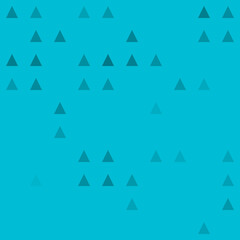 Abstract seamless geometric pattern. Mosaic background of black triangles. Evenly spaced big shapes of different color. Vector illustration on cyan background