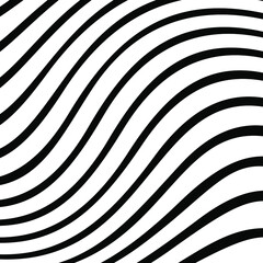 Vector Strips Abstract Background.optical art background wave design black and white.Line art optical art. Psychedelic background. Monochrome background. Optical illusion style. Black dark background.