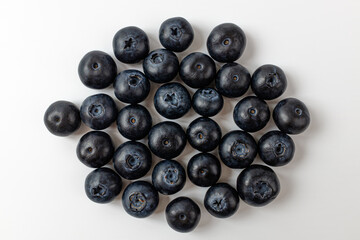 blueberries on a white background