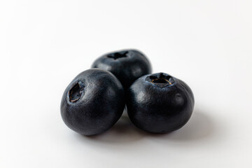 blueberries on a white background