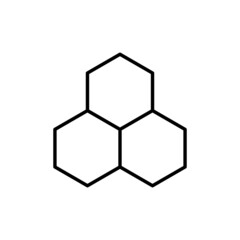 Fototapeta premium Simple honeycombs, honey, honey cells, wax, bees concept. Sweet natural food products. Outline symbol, sign for: illustration, infographic, logo, app, web design, dev, ui, ux, gui. Vector EPS 10