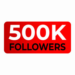 500K Followers Vector For Social Media Illustration.