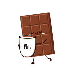 Cute and funny chocolate bar character. Chocolate mascot.