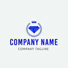 Blue diamond vector logo design template