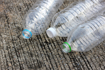 Empty drink bottles. Plastic waste