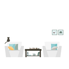 Room Interior Furniture Simple Flat Card Template