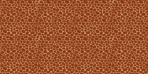 Fototapeta premium cobblestone paving seamless pattern vector illustration. Pebble repeated background. brown stone rubble template wallpaper for interior designs, landscaping, web game and wall fill textures