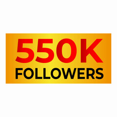 550K Followers social media vector illustration.