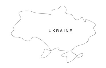 Line art Ukraine map. continuous line europe map. vector illustration. single outline.