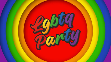 LGBTQ PARTY. Flyer for the upcoming pride month holiday. Rainbow concept. Vector illustration