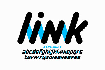 Linked letters font design, alphabet and numbers vector illustration © piai