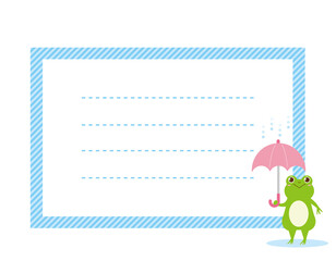 かわいいカエル　メッセージカード