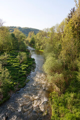 Fototapeta na wymiar The River Jagst in Hohenlohe, Baden-Württemberg, Germany