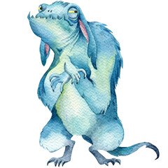 Watercolor fantastic creature, monster, weird animal