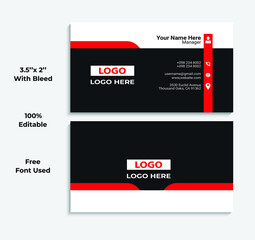 black and rad minimal modern business card