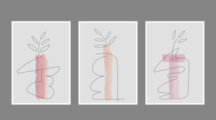 Abstract nordic watercolor poster, minimalistic scandinavian design, office, bedroom wall decoration, calm artwork A4