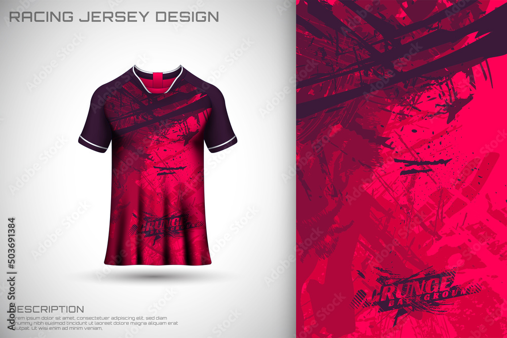 Poster grunge sports jersey design template for soccer game cycling racing jersey