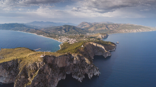 Aerial view of Capo di Palinuro in Cilento, Campania, Italy
