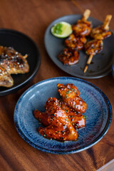 Spicy sticky chicken robata bbq