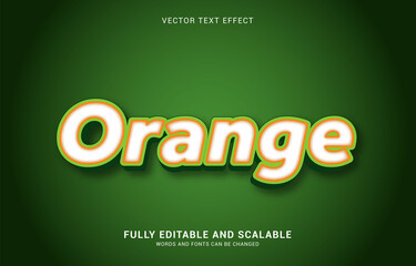 editable text effect, Orange style
