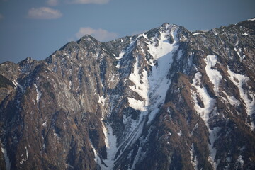 Close-up of Mt. Kasumisawadake in the Northern Alps of Japan