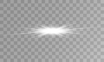 White Light Effect Transparent Background Vector Illustration Decoration Bright Star	