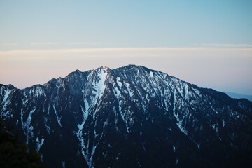 Mt. Kasumisawadake in the Northern Alps of Japan at dawn
