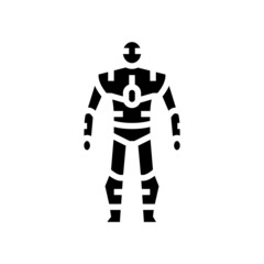 humanoid robot glyph icon vector. humanoid robot sign. isolated contour symbol black illustration