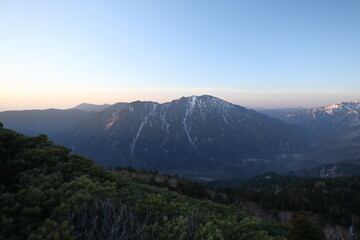 Mt. Kasumisawadake in the Northern Alps of Japan at dawn