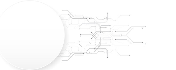 Technology background, creative hi-tech geometric pattern, gray and white overall composition