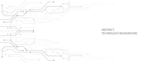 Technology background, creative hi-tech geometric pattern, gray and white overall composition