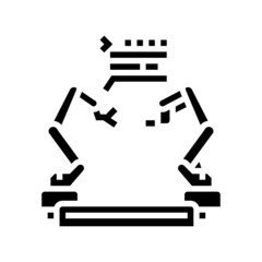 pre-programmed robot glyph icon vector. pre-programmed robot sign. isolated contour symbol black illustration