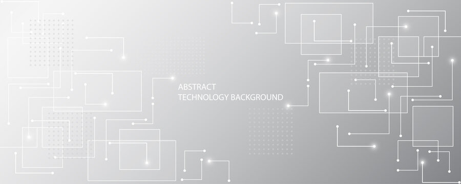 Technology background, creative hi-tech geometric pattern, gray and white overall composition