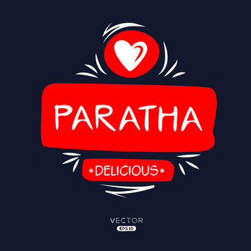 Creative (Paratha) logo, Paratha sticker, vector illustration.
