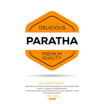 Creative (Paratha) logo, Paratha sticker, vector illustration.
