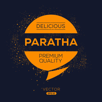 Creative (Paratha) logo, Paratha sticker, vector illustration.