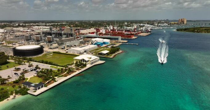 5k aerial video Port of Palm Beach FL USA