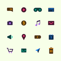 Universal web and mobile vector icon set. Icons for app or website design.