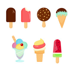 A set of various ice cream