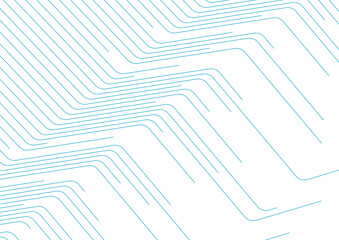 Blue cyan minimal curved lines abstract futuristic tech background. Vector digital design