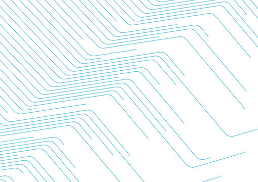 Blue Cyan Minimal Curved Lines Abstract Futuristic Tech Background. Vector Digital Design