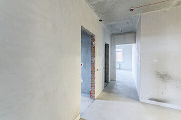 Russia, Moscow- May 21, 2020: interior apartment rough repair for self-finishing. interior...
