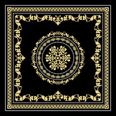 Obraz premium Seamless pattern decorated with precious stones, gold chains and pearls. 