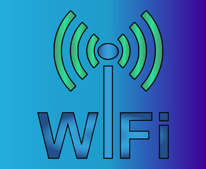 Wireless Network Symbol, Wifi sign for wireless connection, data transfer and communication