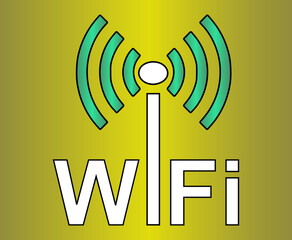 Wireless Network Symbol, Wifi sign for wireless connection, data transfer and communication