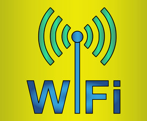 Wireless Network Symbol, Wifi sign for wireless connection, data transfer and communication