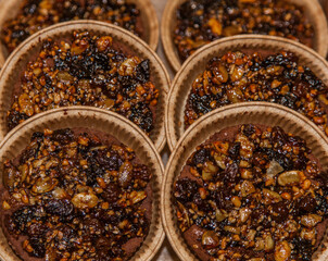 Bakery products. Walnut fruit tartlets.