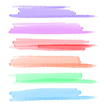 Set of watercolor vector brush strokes