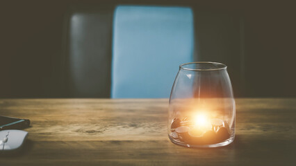 technology concept ,financial and account numbers to invest money, make a marketing plan income and expenses