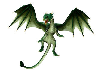 Fototapeta premium 3D Rendering Fairy Tale Dragon on White